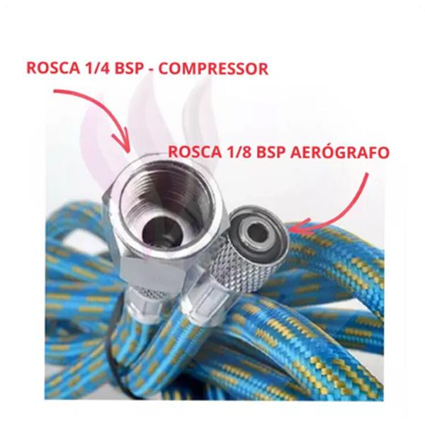 Imagem de Mangueira Aerografo 3M 1/8 x 1/4 bsp 50 psi STEULA