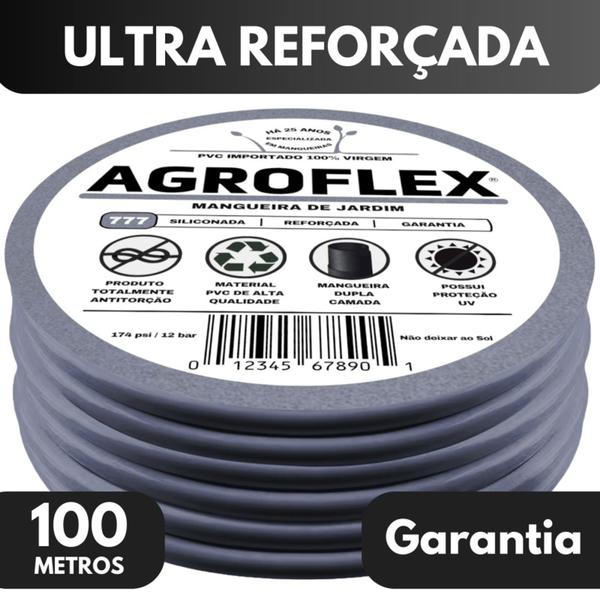 Imagem de Mangueira AgroFlex 100M com Kit Esguicho + Engate Tramontina