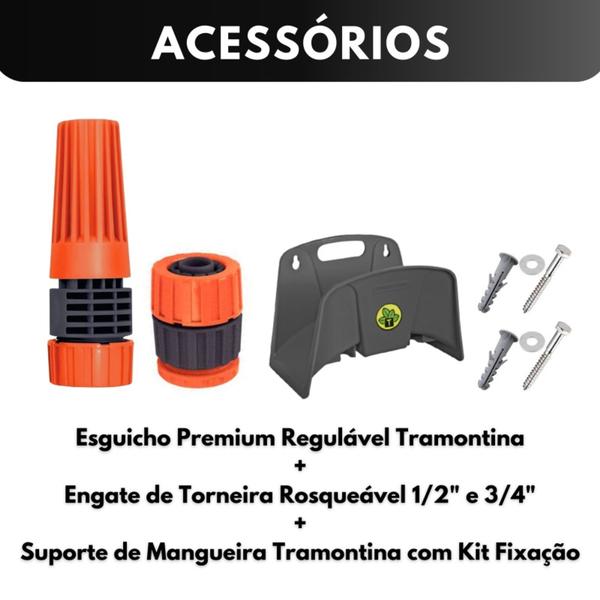 Imagem de Mangueira AgroFlex 30 M com Suporte Tramontina