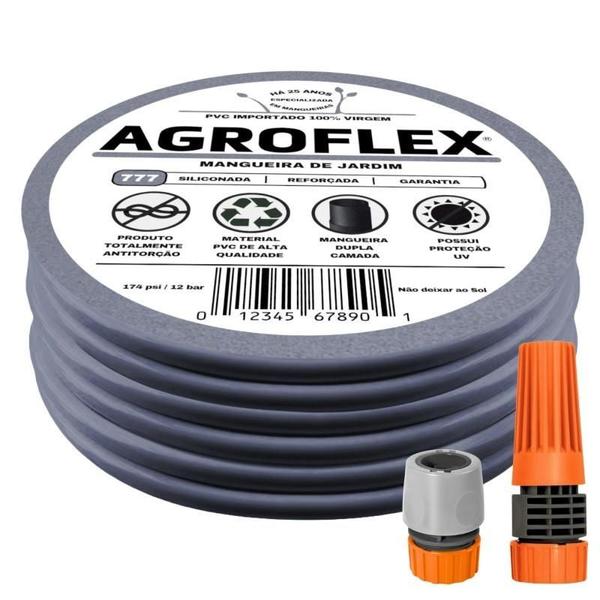 Imagem de Mangueira Agroflex 30 Metros Com Kit Conjunto Tramontina