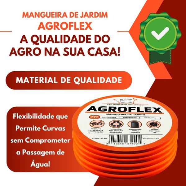 Imagem de Mangueira AgroFlex 30 Mts + Enrolador Tramontina
