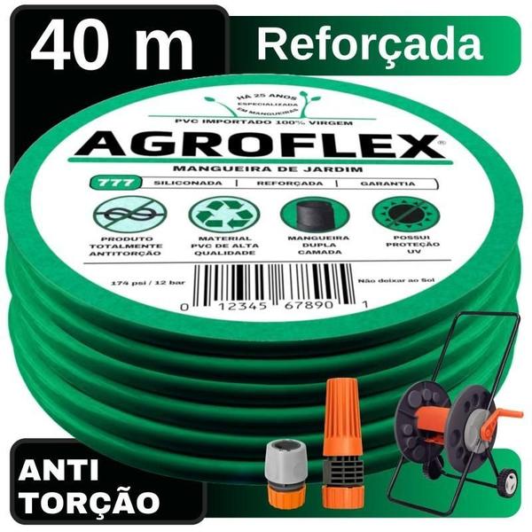 Mangueira Agroflex 40 Metros Com Enrolador Tramontina Imagem de Mangueira Agroflex 40 Metros Com Enrolador Tramontina