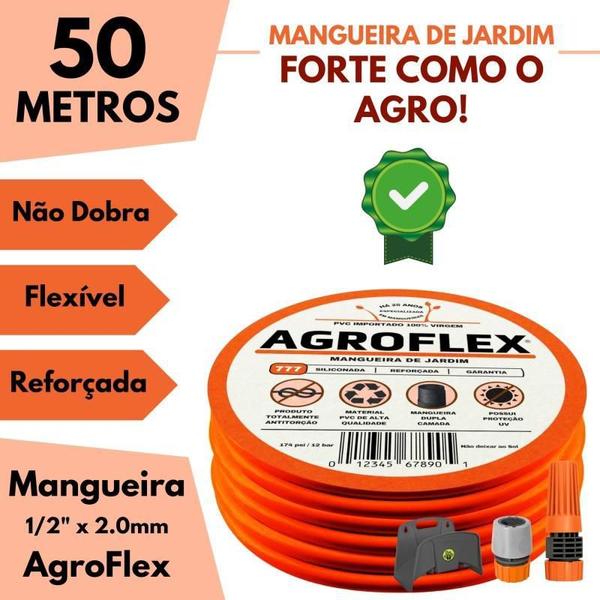 Imagem de Mangueira Agroflex 50 M E Suporte Tramontina