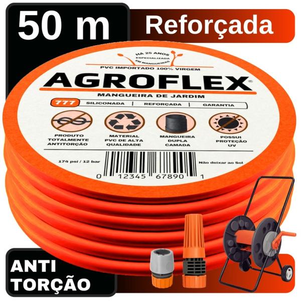 Imagem de Mangueira AgroFlex 50Metro + Enrolador Tramontina