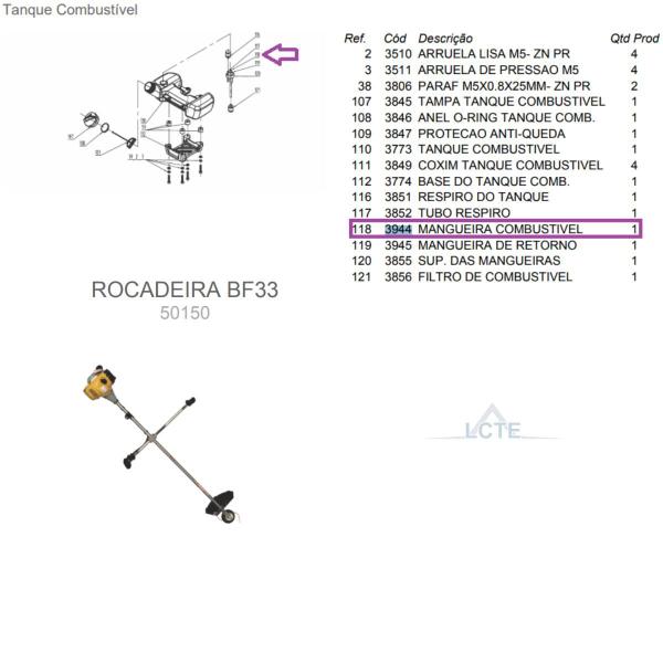 Imagem de Mangueira Combustível Da Roçadeira BFG 33Master Buffalo3944