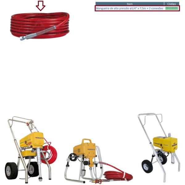 Mangueira de Alta Pressão P/ Máquina Airless Modelo: MMA1270 - Menegotti Imagem de Mangueira de Alta Pressão P/ Máquina Airless Modelo: MMA1270