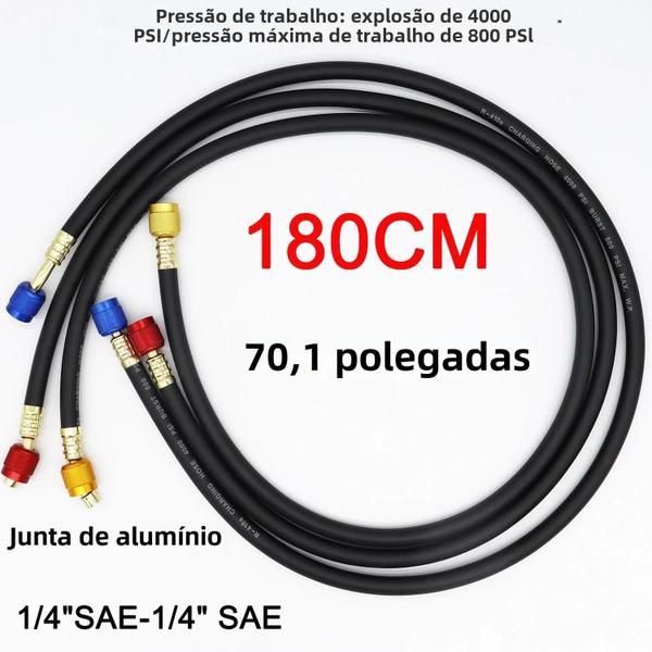 Imagem de Mangueira de Carga de Refrigerante SAE R410A 1/4" - 4000 PSI - Borracha