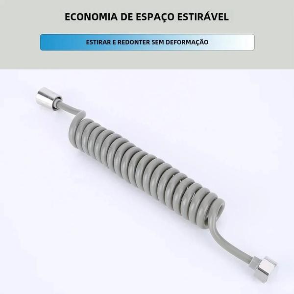 Imagem de Mangueira de Chuveiro Flexível com Extensão de Mola - 2/3/5m - Conector Universal