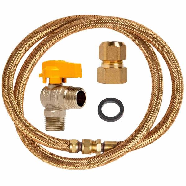 Mangueira de Cobre Gás Encanado 80cm (Flexível de Tomback NBR 14177) + Adaptador para Fogã... Mangueira de Cobre Gás Encanado 80cm (Flexível de Tomback NBR 14177) + Adaptador para Fogã...