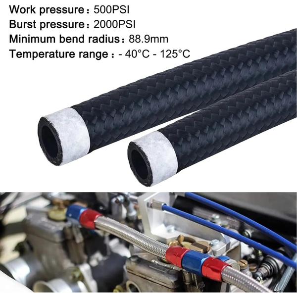 Imagem de Mangueira De Combustível De Óleo Trançada De Aço Inoxidável De Nylon 3M 5M 6M AN4 AN6 AN8 AN10 AN12