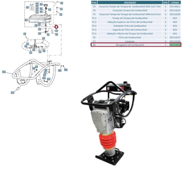 Imagem de Mangueira de Combustível P/ Compactador de Solo RAM 75R