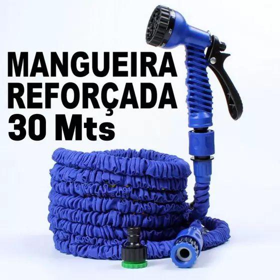 Imagem de Mangueira de jardim 30 metros para kit jardinagem mangueira Magica elastica Flexivel com esguicho para Irrigação