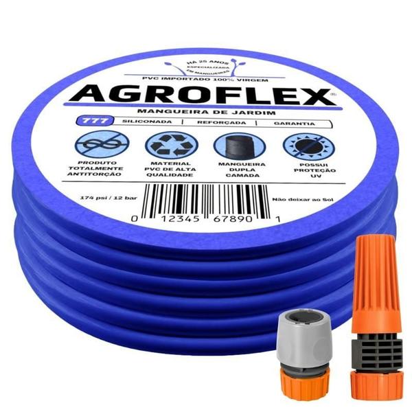 Mangueira De Jardim Agroflex 20 M + Esguicho Tramontina Imagem de Mangueira De Jardim Agroflex 20 M + Esguicho Tramontina