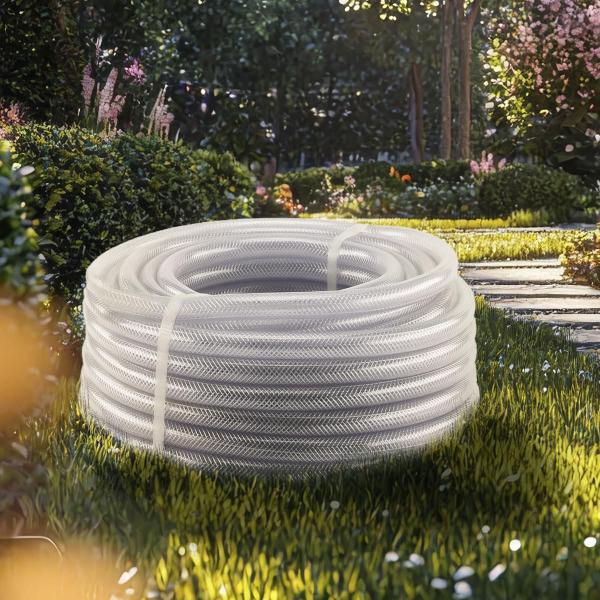 Imagem de Mangueira de Jardim Trançada 3/4" 2,5mm 120 PSI Transparente 50 Metros - Force Line