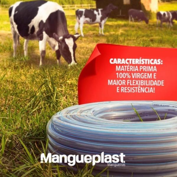 Imagem de Mangueira de Leite para Ordenha 8m PVC Atóxico 16mm 5/8" - Vaca Transferidor Ordenhadeira Leite Mangueplast