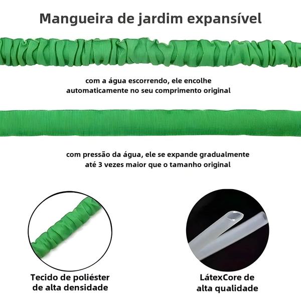 Imagem de Mangueira de Rega Expansiva para Jardim (25 a 200 pés) - Lavagem e Irrigação