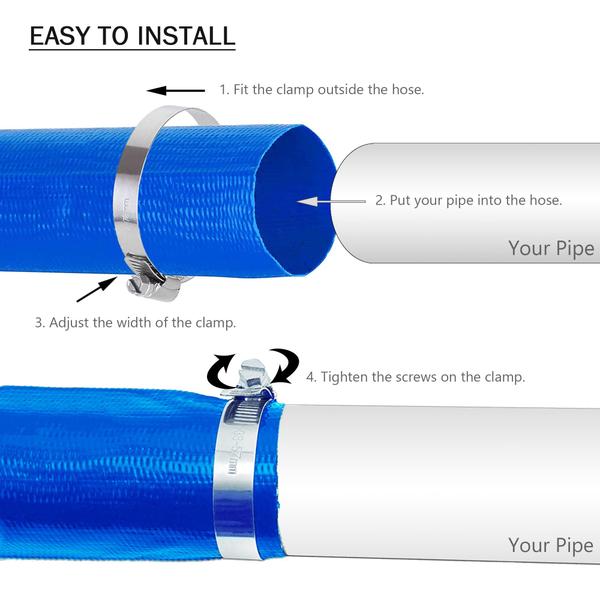 Imagem de Mangueira de retrolavagem de piscina DAVCO 1,5 x 30,48 m, PVC pesado, azul