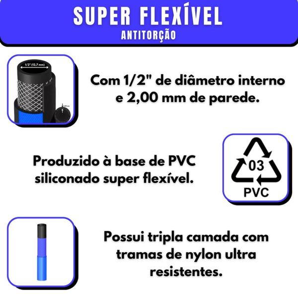 Imagem de Mangueira Doméstica Trançada 20 Mt AquaFlex + Suporte