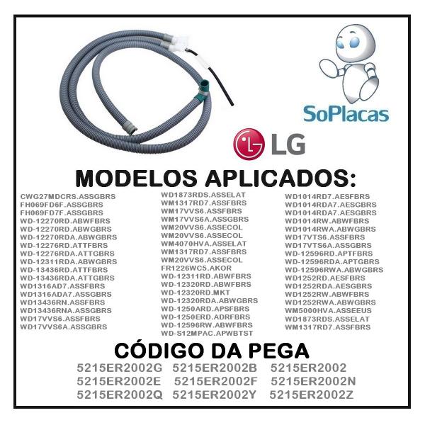 Imagem de Mangueira Drenagem Saída Lava E Seca Lg Wd-12270rd Wd-12276rd Wd-12311rda 5215er2002g