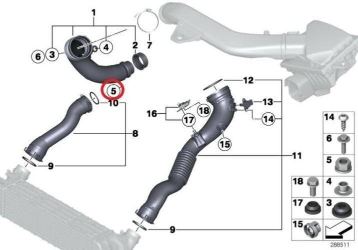 Imagem de Mangueira Entrada De Ar Turbina Bmw X3 X4 Xdrive35I 3.0 N55