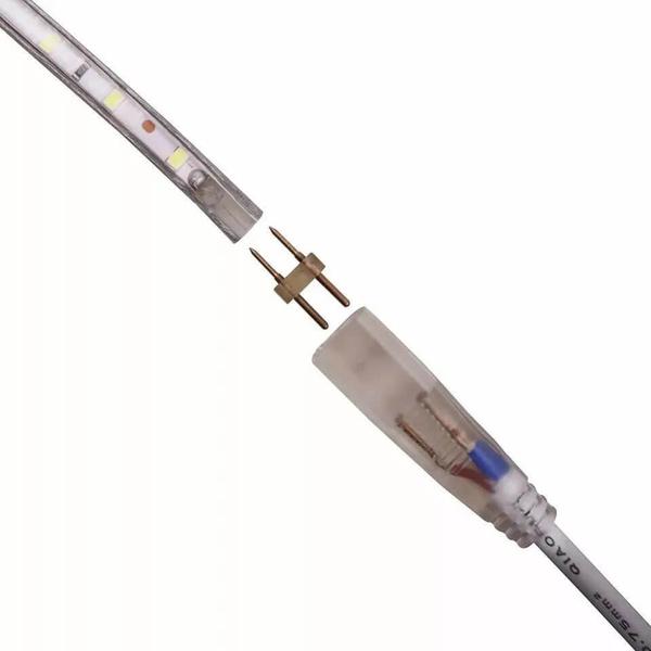 Imagem de Mangueira Fita LED Chata 5050 15m Branco Quente 6mm 900 LEDS 220V