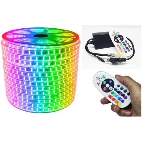 Mangueira Fita Led Rgb 51 Metros + 3 Controladores + Fonte - k1mstore Imagem de Mangueira Fita Led Rgb 51 Metros + 3 Controladores + Fonte