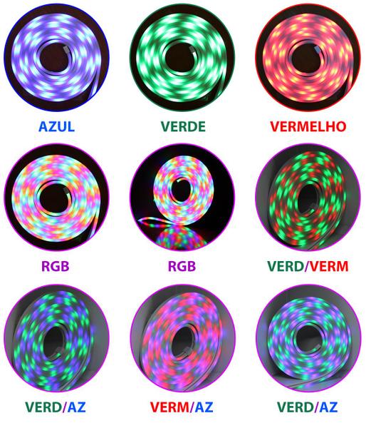 Imagem de Mangueira Fita Led RGB Neon 12V 5M Flexível + Fonte 5A