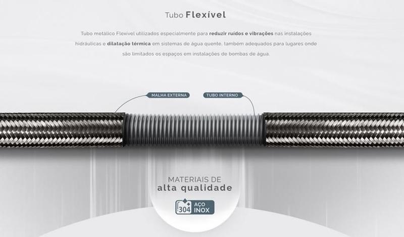 Imagem de Mangueira Flexível Para Bombas 1'' 50Cm Aço Inox Komeco