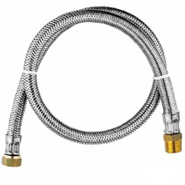 Mangueira Flexível Prata 1,50Mt Rosca 1/2 Mxf Gás Glp Gn - Contuflex Imagem de Mangueira Flexível Prata 1,50Mt Rosca 1/2 Mxf Gás Glp Gn
