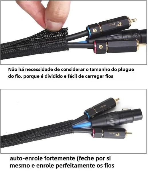 Imagem de Mangueira Isolante Trançada Expansível - Proteção para Cabos PET 19mm (3m) - Preta