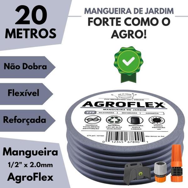 Imagem de Mangueira Jardim Agroflex 20 Metros Com Suporte Tramontina