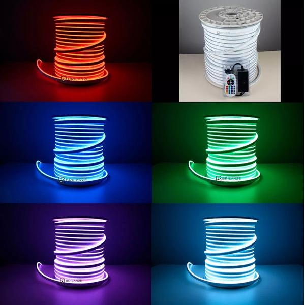 Mangueira Led Neon Rgb Colorida 9m Controle Fonte 110V - Aerbes Imagem de Mangueira Led Neon Rgb Colorida 9m Controle Fonte 110V