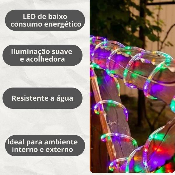 Imagem de Mangueira Pisca Pisca Luz De Natal 10 Metros 180 Leds 110v Decoração