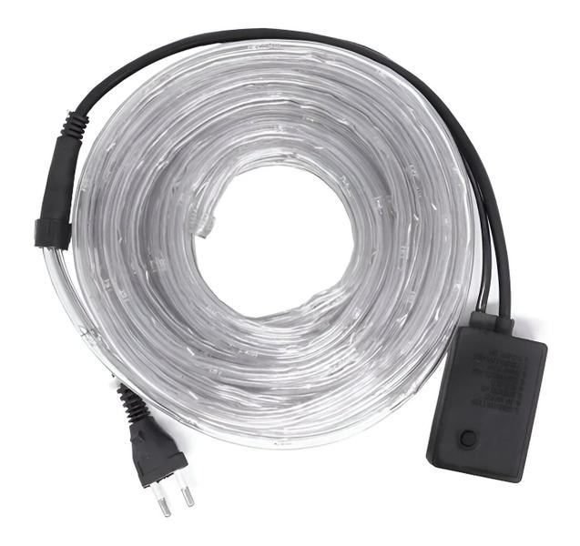 Imagem de Mangueira Rolo Pisca Led Luzes Fria 8 Funções Verde 10m 220v