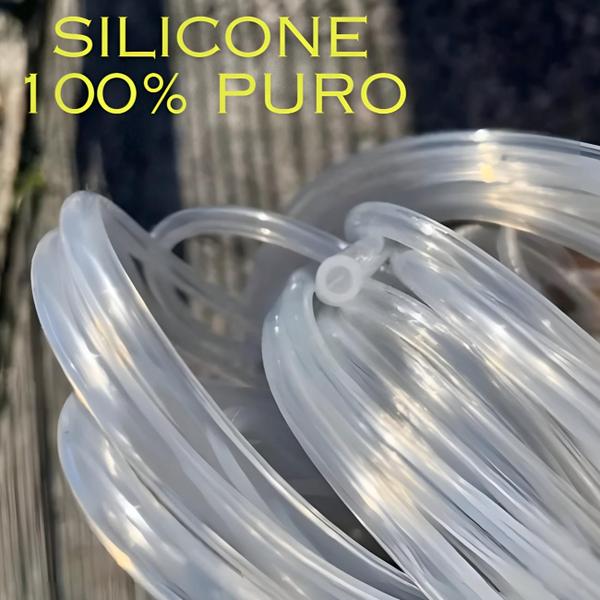 Imagem de Mangueira tubo de silicone extensor de pronga atóxica oxigênio extensão 10 x 6 mm