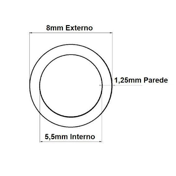 Imagem de Mangueira Tubo Pu 8mm Cristal Poliuretano Compressor Ar 1mt