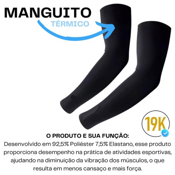 Imagem de Manguito Dedos Pulso Ciclismo Térmico Futebol Esportes Proteção Braços Solar Uv Fator 50+