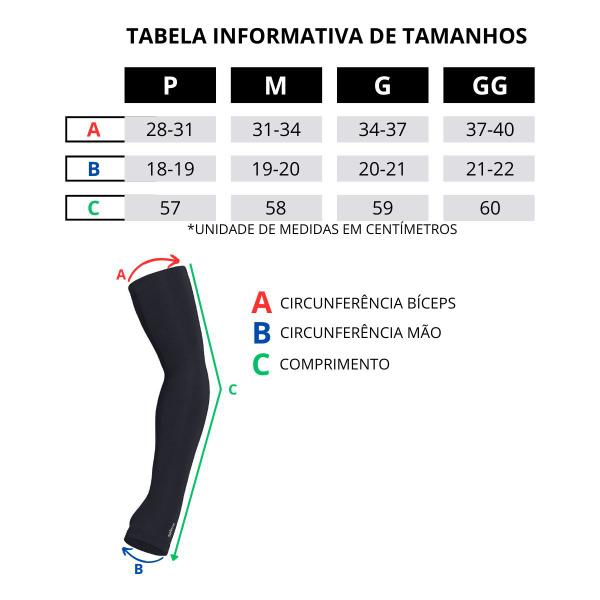 Imagem de Manguito Unissex Preto c/ Proteção UV50+ Segunda Pele Selene