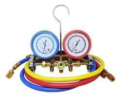 Manifold r22/r134a/r404a c/visor c/mang 90cm ecotools Imagem de Manifold r22/r134a/r404a c/visor c/mang 90cm ecotools