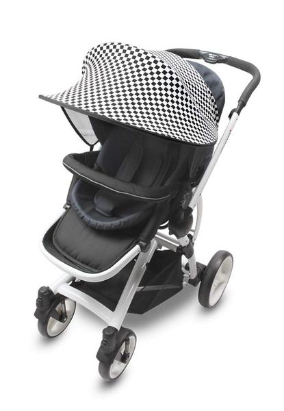 Imagem de Manito Sun Shade para carrinhos de bebê e assentos de carro - Scandi (Mosaic Black) UPF 50+