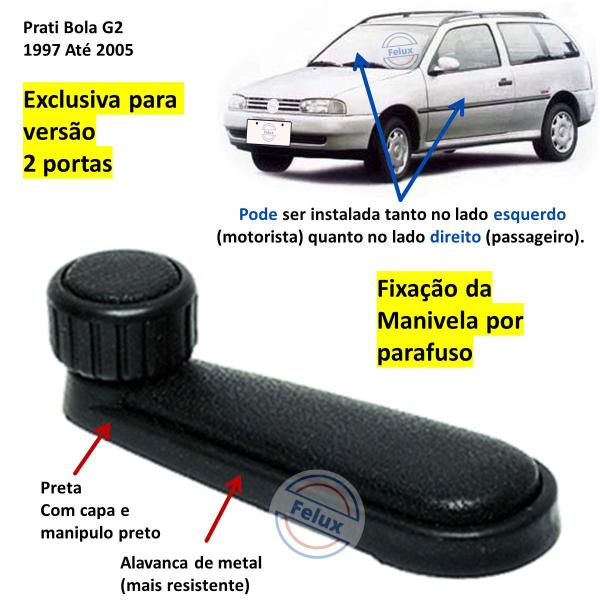 Imagem de Manivela do vidro Parati Bola G2 97-05 Preta (Metal)