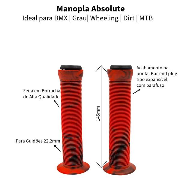 Imagem de Manopla Absolute Bmx Colorida Manobras Grau Plug 145mm