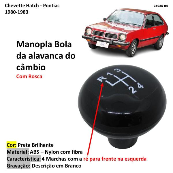 Imagem de Manopla Bola Alavanca Câmbio Chevette Hatch 1980-1983 Preta