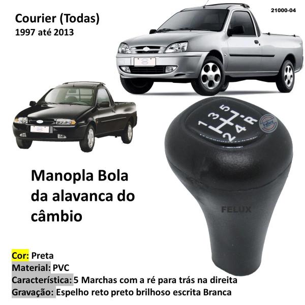 Imagem de Manopla Bola Alavanca de Câmbio Courier 1997-2013 Preta