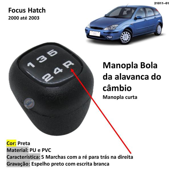 Imagem de Manopla Bola Alavanca de Câmbio Focus 2000-2003 Preta