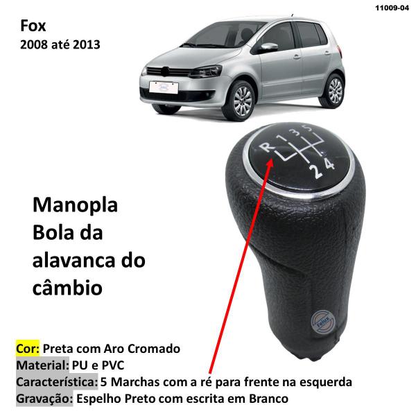 Imagem de Manopla Bola Alavanca de Câmbio Fox 2008-2013 Cromada