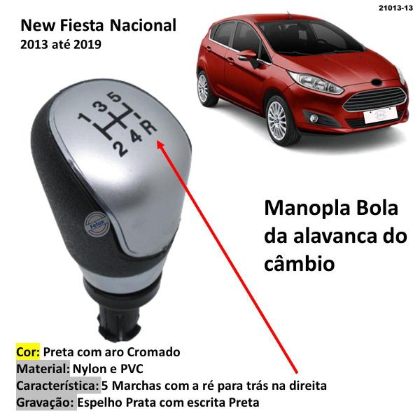 Imagem de Manopla Bola Alavanca de Câmbio New Fiesta 2013-2019 Prata