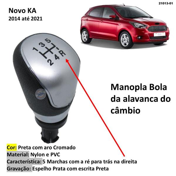 Imagem de Manopla Bola Alavanca de Câmbio Novo KA 2014-2021 Prata