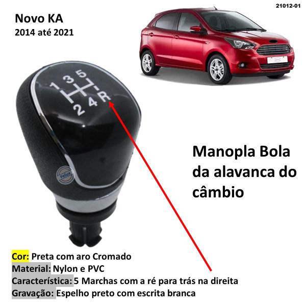 Imagem de Manopla Bola Alavanca de Câmbio Novo KA 2014-2021 Preta