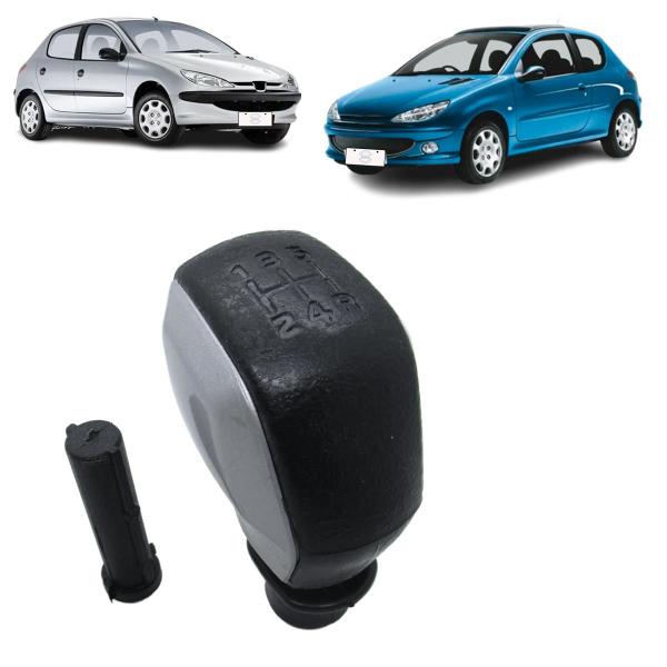 Imagem de Manopla Bola Alavanca de Câmbio Peugeot 206 1999-2010 Cinza